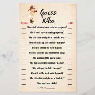 Kleiner Feuerwehrmann schätzt die "Who Baby Shower Flyer