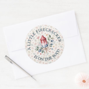 Kleiner Feuerwerk Patriotischer 4. Juli Baby Showe Runder Aufkleber