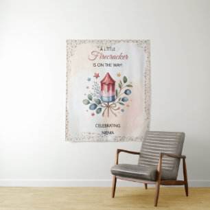Kleiner Feuerwerk Patriotischer 4. Juli Baby Showe Wandteppich