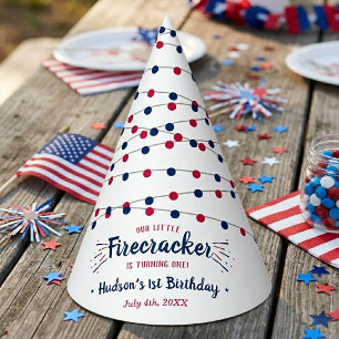 Kleiner Feuerwerkskörper 4. Juli 1. Geburtstag Partyhütchen