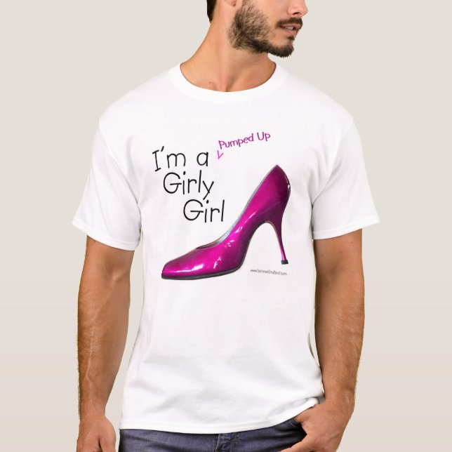Kleiner Finger pumpte oben Girly Mädchen T-Shirt (Vorderseite)