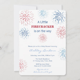 Kleiner Firecracker auf dem Weg Babydusche Party Einladung