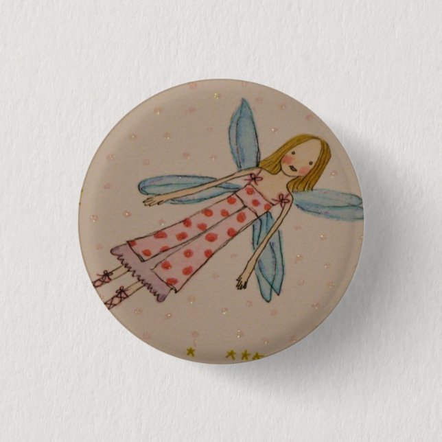 Kleiner Fliegenfeeknopf Button (Vorderseite)