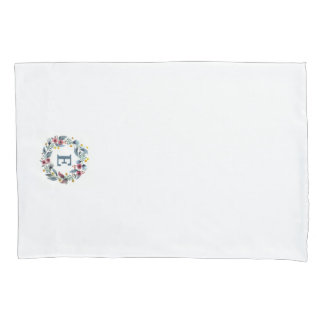 Kleiner floraler Gerahmter Monogramm-Kissenfall Kissenbezug