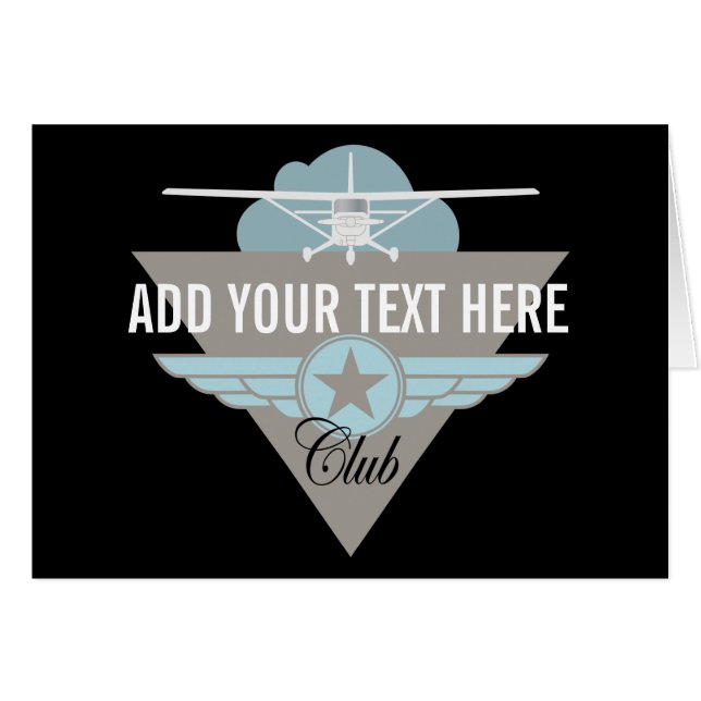 Kleiner Flugzeug-Verein Ihr Text hier (Vorderseite (Horizontal))
