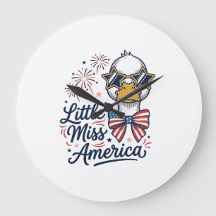 Kleiner Fräulein Amerika Patriotische Ente Vintage Große Wanduhr