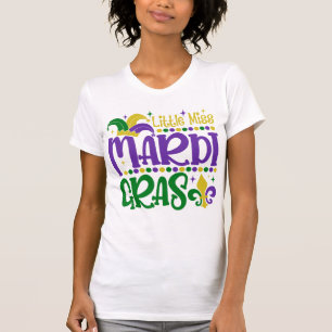 Kleiner Fräulein Mardi Gras Süße Karnevalskleidung T-Shirt