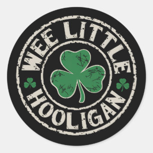 Kleiner Frechdachs Kleeblatt St. Patrick's Day Runder Aufkleber