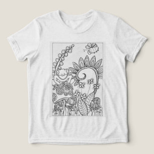 Kleiner Frosch auf einem Pilz Tri-Blend Shirt