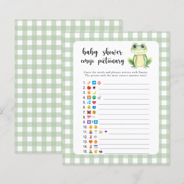 Kleiner Frosch - Baby Dusche Emoji-Picktionary (Vorne/Hinten)