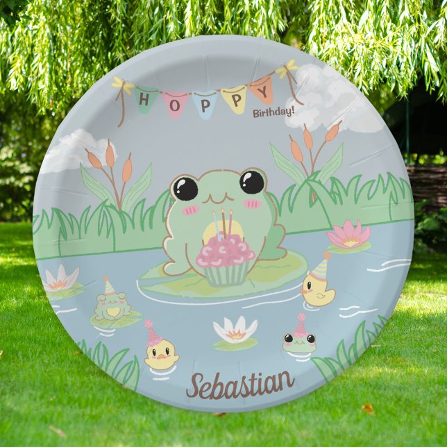 Kleiner Froschteich Kindergeburtstag Pappteller (Von Creator hochgeladen)