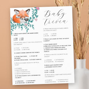 Kleiner Fuchs - Baby Trivia Baby Shower Spiel