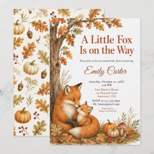 Kleiner Fuchs Fall Baby Shower Einladung
