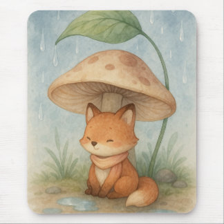 Kleiner Fuchs im Regen Mousepad