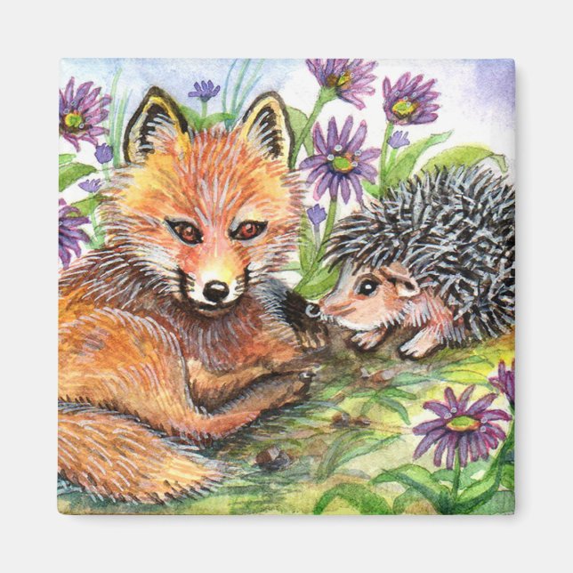 Kleiner Fuchs und Igel Magnet (Vorne)
