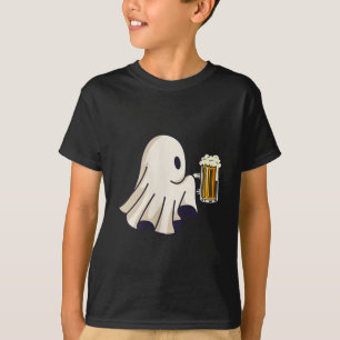 Kleiner Geist trinkt Bier Lustiger Halloween-Kostü T-Shirt