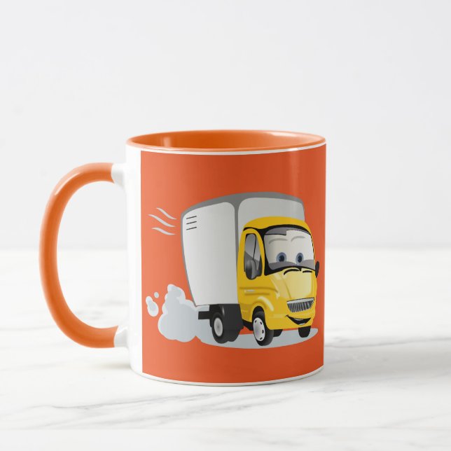 Kleiner Gelber Cartoon LKW für Kinder! Tasse (Links)