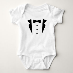 Kleiner Gentleman Tuxedo mit Black Bow Krawatte Baby Strampler