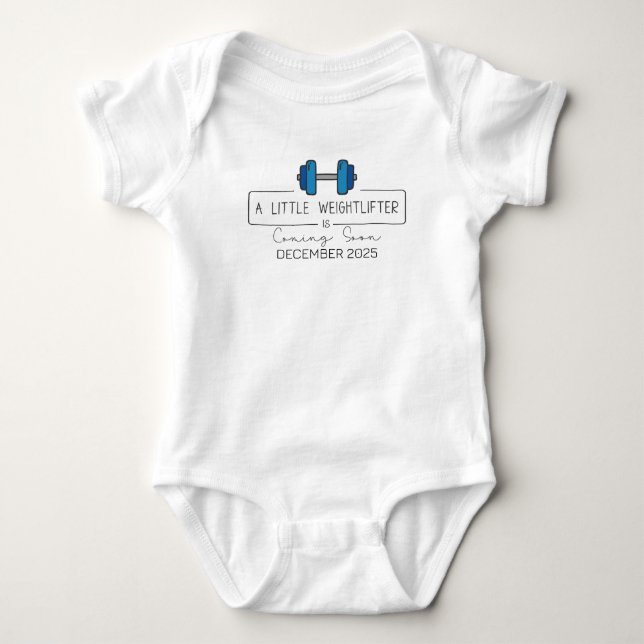 Kleiner Gewichtslifter kommt bald Bodybuilding Baby Strampler (Vorderseite)