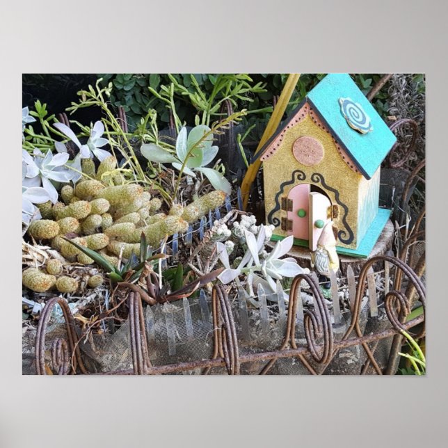 Kleiner Gnome-Zuhause im Wald Poster (Vorne)