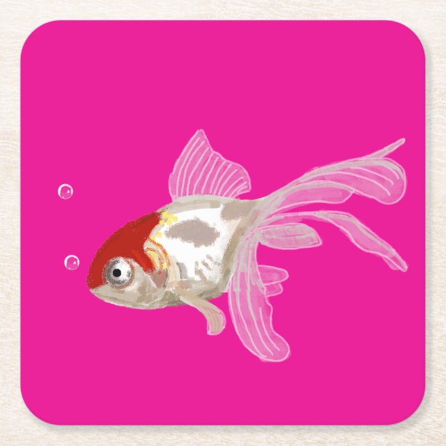 Kleiner Goldfisch -  Rechteckiger Pappuntersetzer (Vorderseite)
