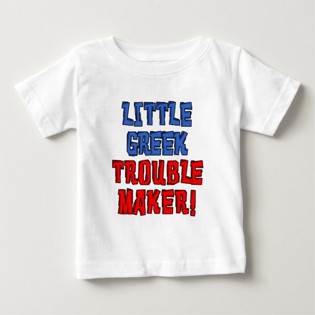 Kleiner griechischer Trouble Maker Baby T-shirt (Vorderseite)