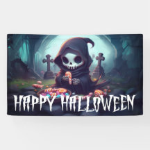 Kleiner grimmiger Sensenmann mit Candy Happy Hallo