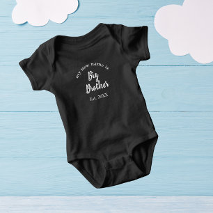 Kleiner großer Bruder Est Jahr Weiß Baby Ankündigu Strampler