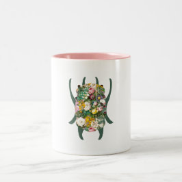 Kleiner grün bis tealfarbener Gradient-Skarabäus Zweifarbige Tasse