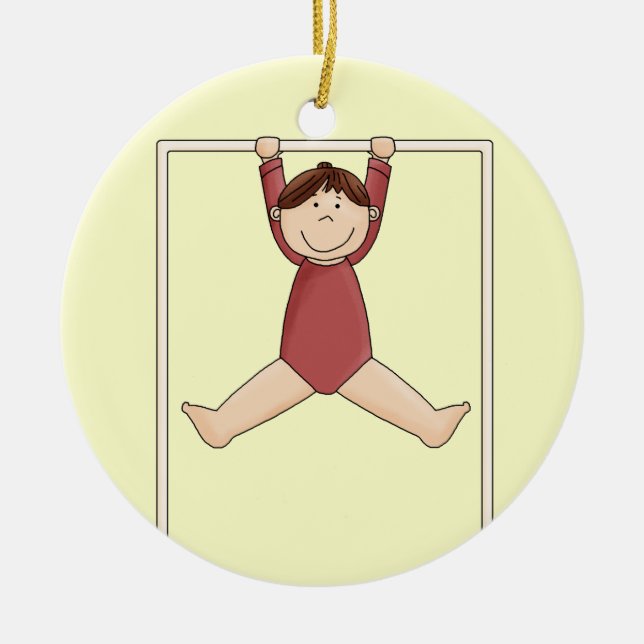 Kleiner Gymnast auf Hochtouren Keramikornament (Vorne)