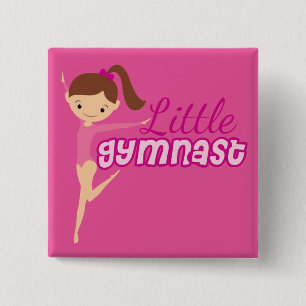 Kleiner Gymnast (pink) Button