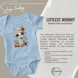 Kleiner Halloween Mummy Baby Jersey Bodysuit Strampler