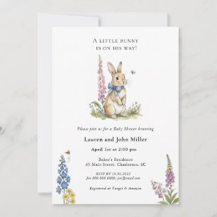 Kleiner Hase auf dem Weg Baby Junge Baby Shower Einladung