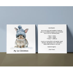 Kleiner Hase, erstes Weihnachten, individuell gest Einladung