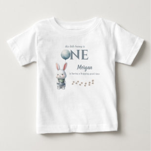 Kleiner Hase wird Eins Blau Jungen 1. Geburtstag Baby T-shirt