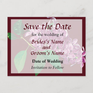 Kleiner Haufen rosa Lilacs Save the Date Ankündigungspostkarte
