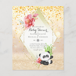 KLEINER HAUSHALT Panda BABY SHOWY Einladung Flyer