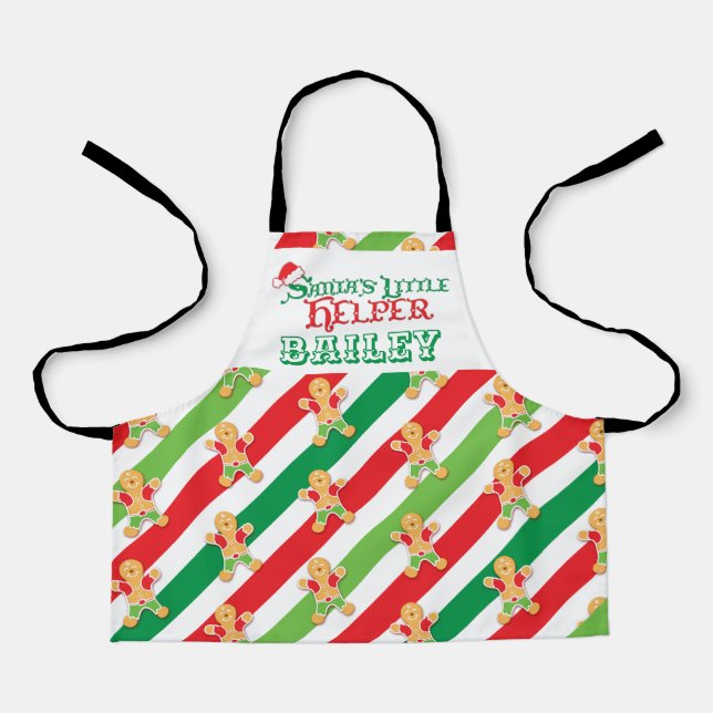 Kleiner Helfer Bake Lebkuchen Mann rot grün Schürze (Vorderseite)