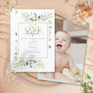 Kleiner Herr ONEderful Elegant Foto Erster Geburts Einladung