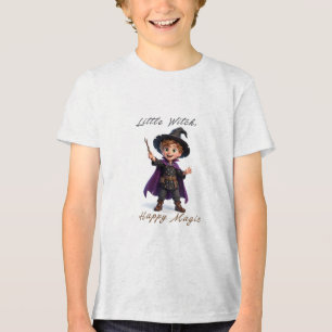 Kleiner Hexenjunge Große Magie Süßes Halloween Tri-Blend Shirt