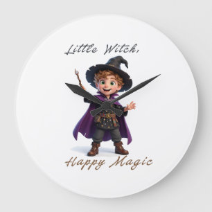 Kleiner Hexenjunge Große Magie Süßes Halloween Wanduhr