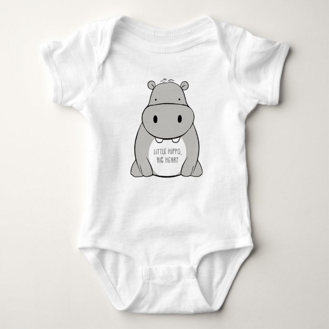 Kleiner Hippo, großes Herz. Baby Strampler (Vorderseite)