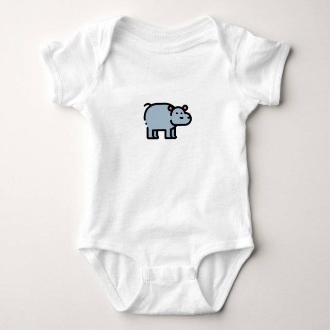 Kleiner Hippopotamus Baby Strampler (Vorderseite)