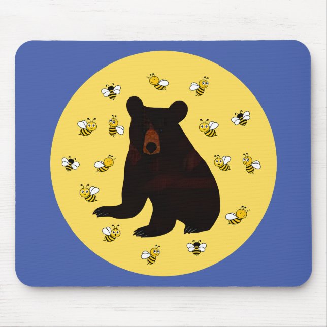 Kleiner Honigbienenbär Mousepad (Vorne)