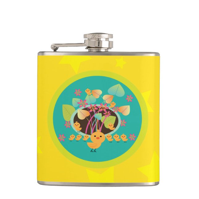 Kleiner Hühnerspass Flachmann (Vorderseite)