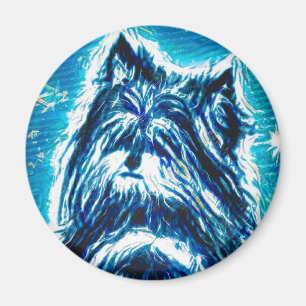 Kleiner Hund in blau Magnet