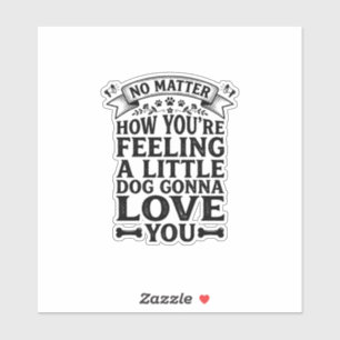 Kleiner Hund Liebt Dich Vintage-Typografie-Design_ Aufkleber