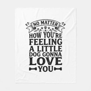 Kleiner Hund Liebt Dich Vintage-Typografie-Design_ Fleecedecke