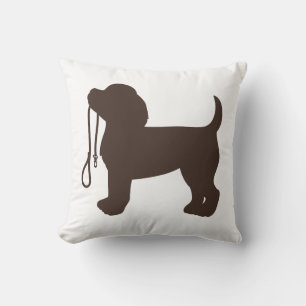 Kleiner Hund Silhouette - Hintergrundfarbe auswähl Kissen