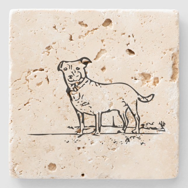 Kleiner Hund Steinuntersetzer (Vorderseite)